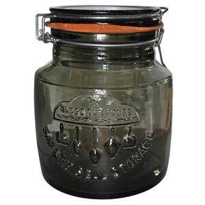 Vintage Glass Storage Jar With Swing Top Lid Made in Italy 1969
